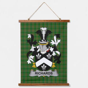 Irish Richards Coat of Arms Family Crest Hanging Tapestry