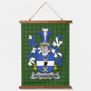 Irish Richardson Coat of Arms Family Crest Hanging Tapestry