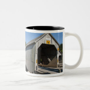 Irish River covered bridge, St. Martins, New Two-Tone Coffee Mug