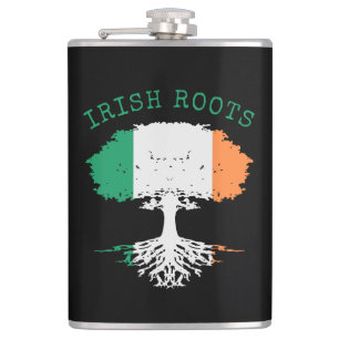 Irish Roots Family Tree   Hip Flask