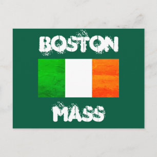 Irish Roots in Boston MA – Bold Flag Graphic Postcard