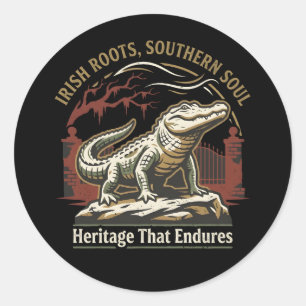 Irish Roots Southern Soul Alligator Classic Round Sticker