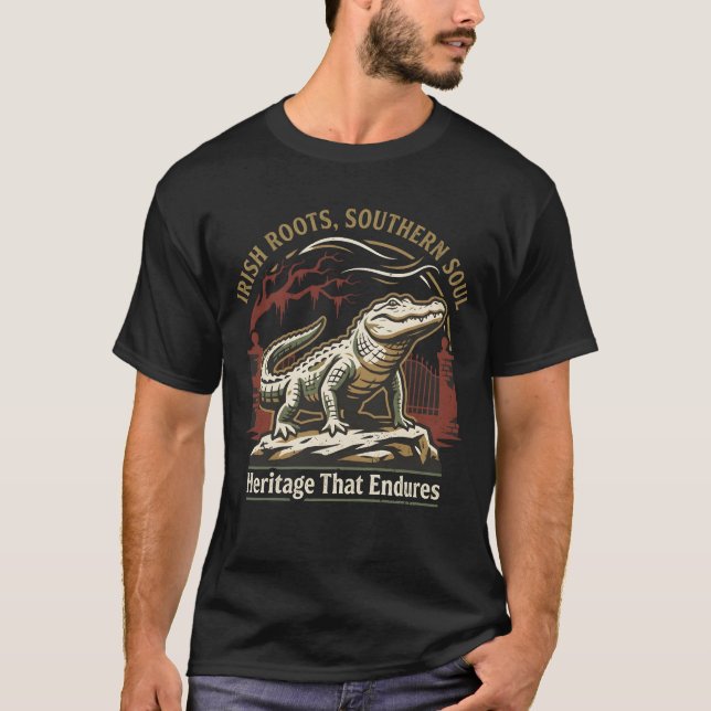 Irish Roots Southern Soul Alligator T-Shirt (Front)