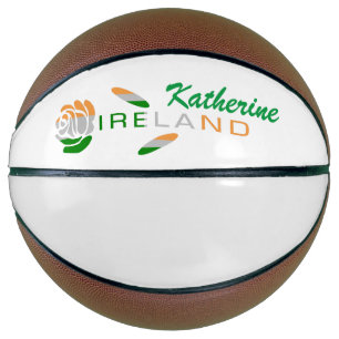 Irish Rose Flag Personalized Name Basketball