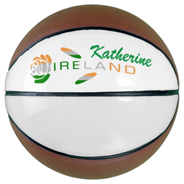 Irish Rose Flag Personalized Name  Basketball (Front)