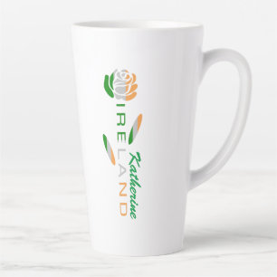 Irish Rose Flag Personalized Name  Latte Mug