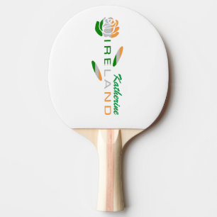 Irish Rose Flag Personalized Name Ping Pong Paddle