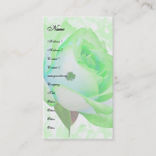 Irish Rose template Business Card (Front)