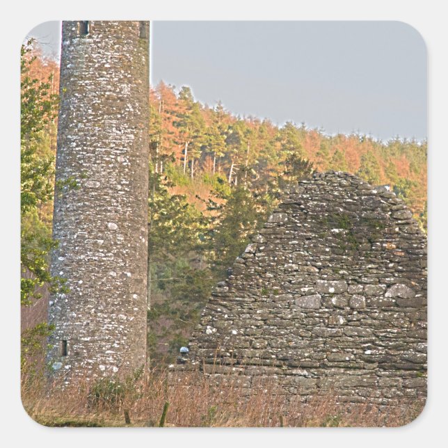 Irish Round Towers over 1,000 years old Square Sticker (Front)
