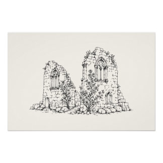 Irish Ruin Art Piece Poster