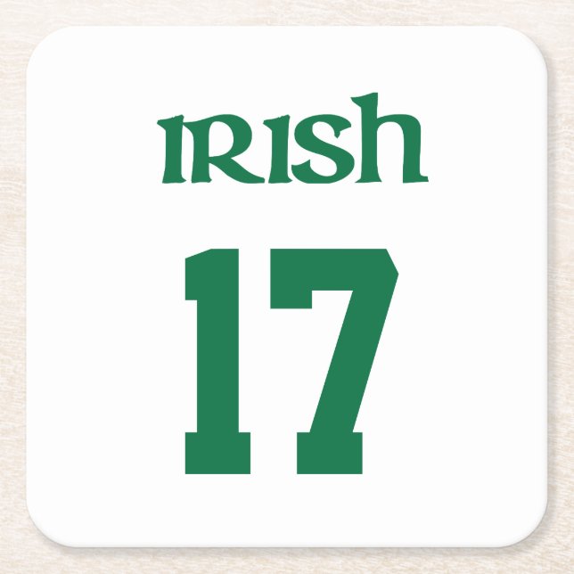 Irish Saint Patrick's day Sport Square Paper Coaster (Front)