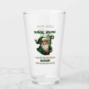Irish Santa & Celtic Knot Christmas Glass