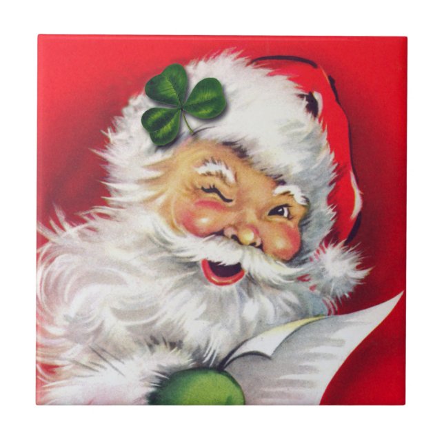 Irish Santa, Irish, Christmas, Ireland, Irish Tile (Front)