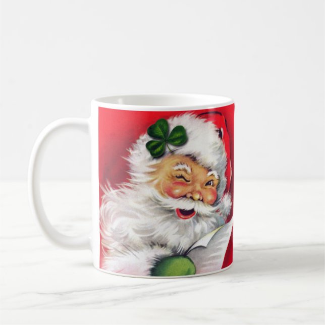 Irish Santa, Irish Christmas Mug, Ireland Coffee Mug (Left)