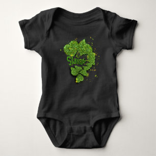Irish saying Shamrocks sparkling hearts Shainte Baby Bodysuit