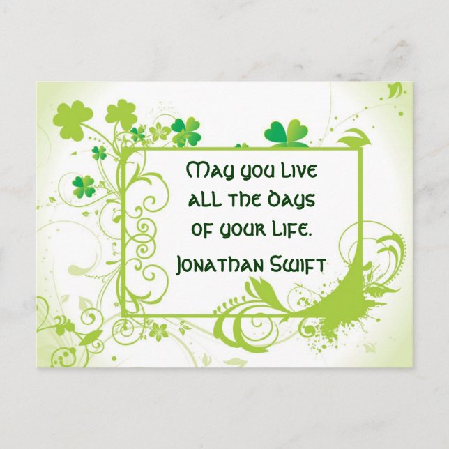 Irish Saying St. Patrick's Day Postcard (Front)