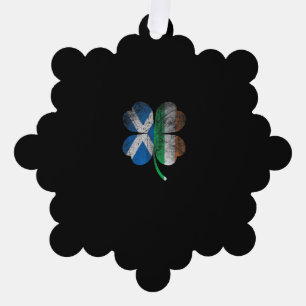 Irish Scottish flag Shamrock Ireland Saint Patrick Ornament Card