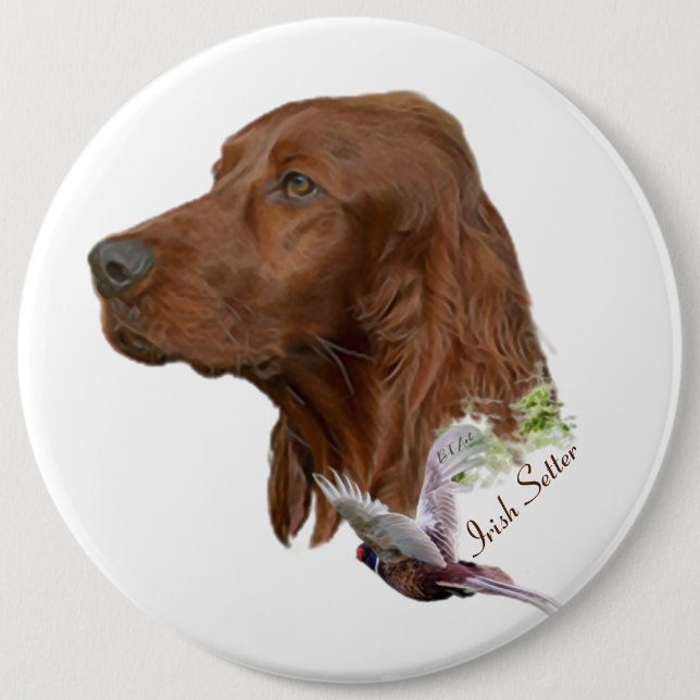 Irish Setter      6 Inch Round Button (Front)