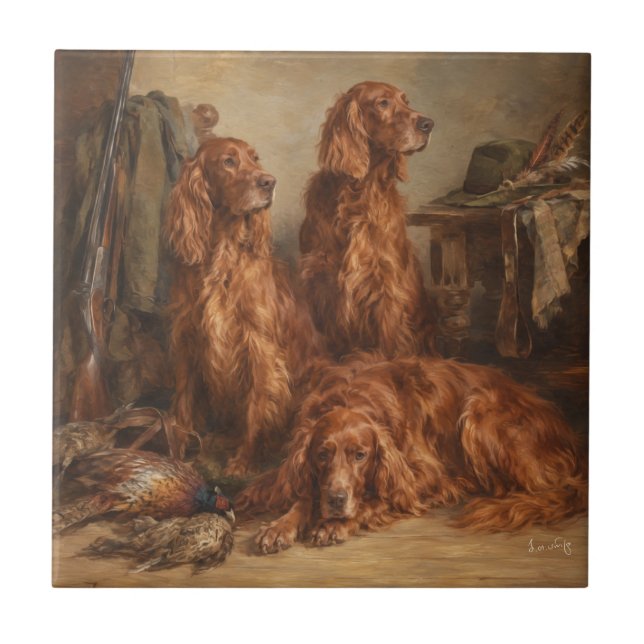 Irish Setter  ,Art  Tile (Front)