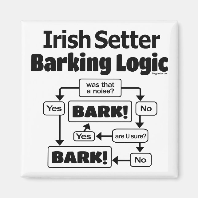 Irish Setter Barking Logic Magnet (Front)