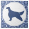 Irish Setter Blue Willow Silhouette Tile