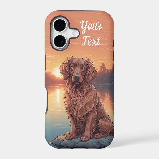 Irish Setter by Lake (Back)