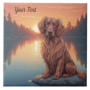 Irish Setter by Lake Tile