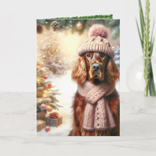 Irish Setter Christmas Card