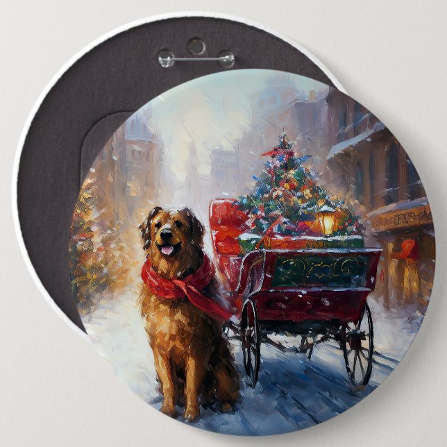 Irish Setter Christmas Festive Season  6 Inch Round Button (Front & Back)