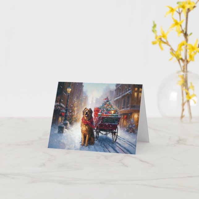 Irish Setter Christmas Festive Season  Card (Yellow Flower)