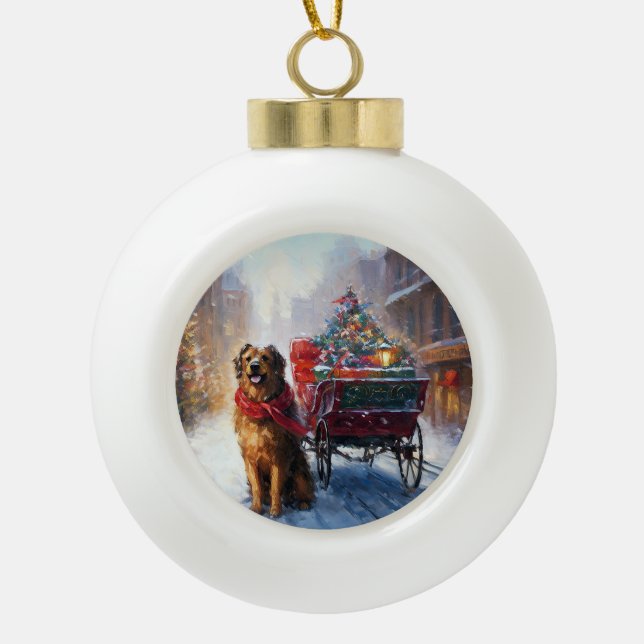 Irish Setter Christmas Festive Season  Ceramic Ball Christmas Ornament (Front)