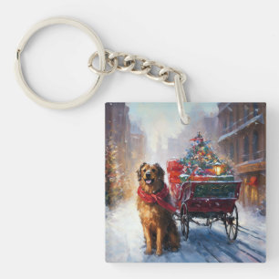 Irish Setter Christmas Festive Season  Keychain