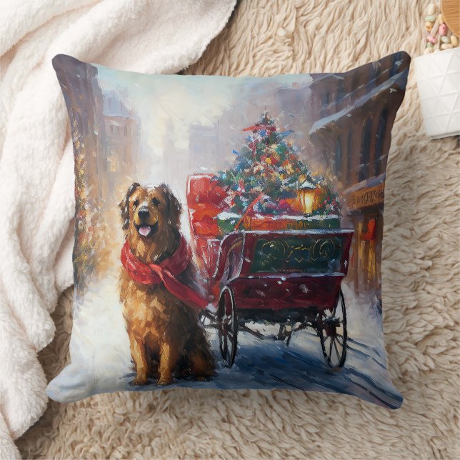 Irish Setter Christmas Festive Season  Throw Pillow (Blanket)
