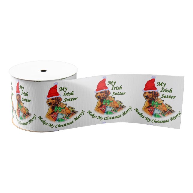 Irish Setter Christmas Grosgrain Ribbon (Spool)