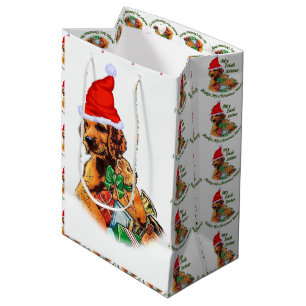 Irish Setter Christmas Medium Gift Bag
