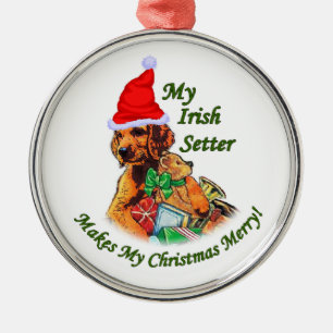 Irish Setter Christmas Metal Ornament