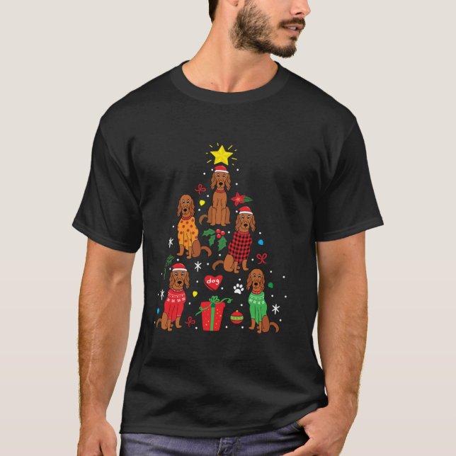 Irish Setter Christmas Ornament Tree Decor Funny D T-Shirt (Front)