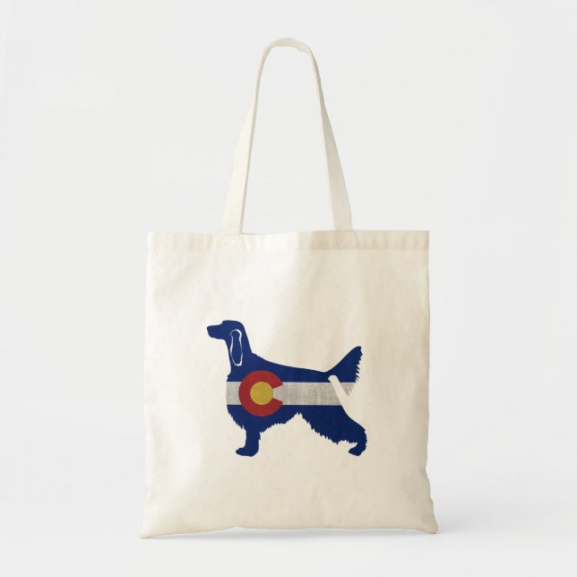 Irish Setter Dog Breed Colorado Flag Silhouette Tote Bag (Front)