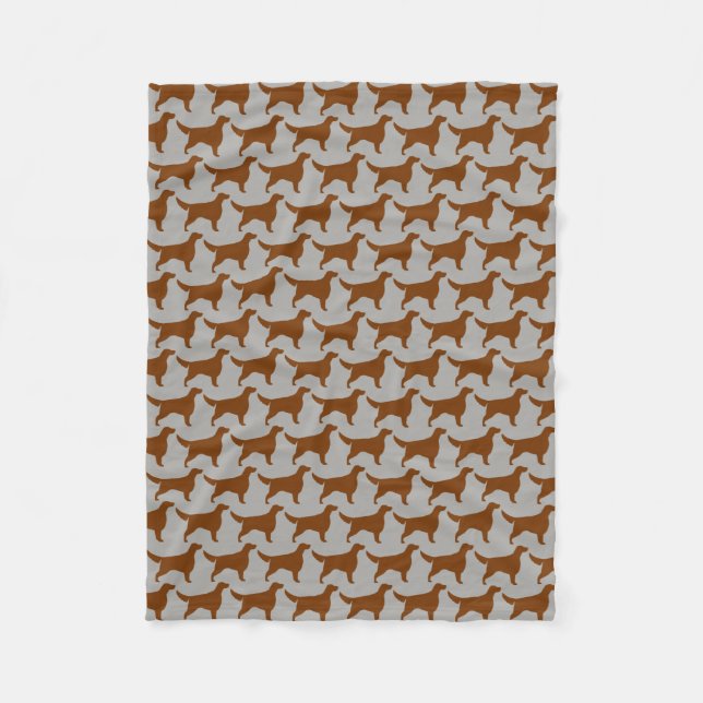 Irish Setter Dog Breed Silhouettes Pattern Fleece Blanket (Front)