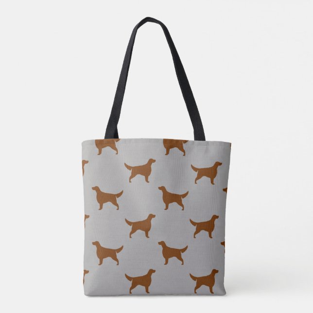 Irish Setter Dog Breed Silhouettes Patterned Tote Bag (Back)