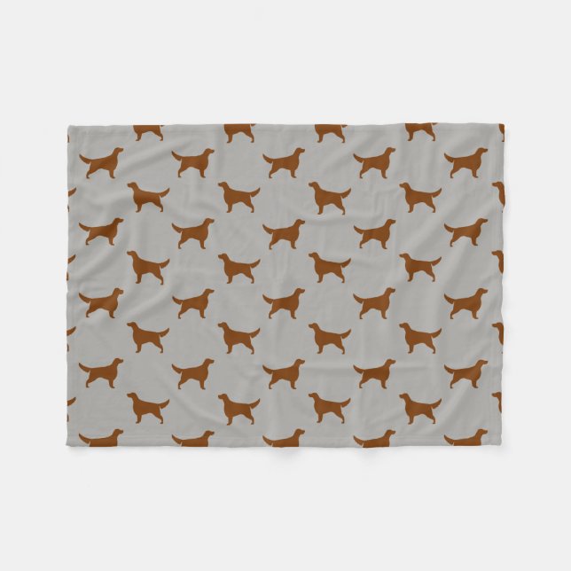 Irish Setter Dog Breeed Silhouettes Pattern Fleece Blanket (Front (Horizontal))