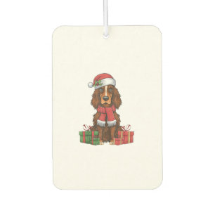 Irish Setter Dog Christmas Parties Holiday Santa D Air Freshener