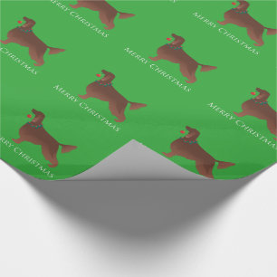 Irish Setter Dog Merry Christmas Design Wrapping Paper
