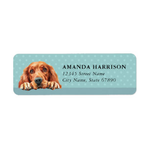 Irish Setter Dog Return Address Labels