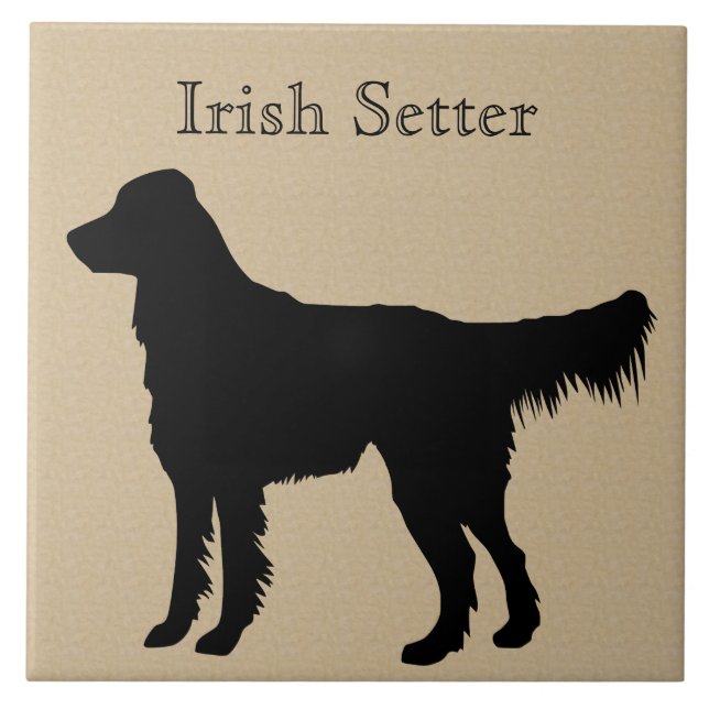 Irish Setter Dog Silhouette Tile (Front)