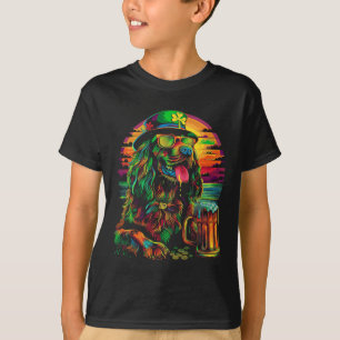 Irish Setter Dog Sungles St Patricks Day Beer Popa T-Shirt
