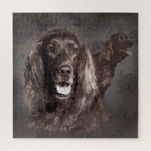 Irish Setter Dogs Digital Art Jigsaw Puzzle