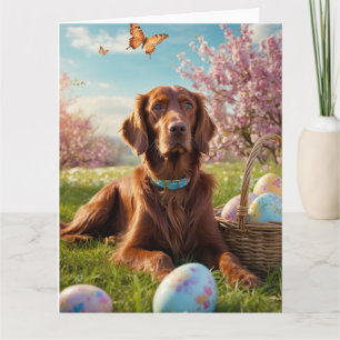 Irish Setter Easter Eggs Card