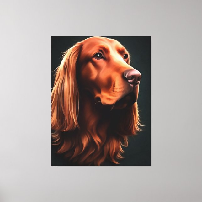 Irish Setter Fine Art Pet Portrait Canvas Print (Front)