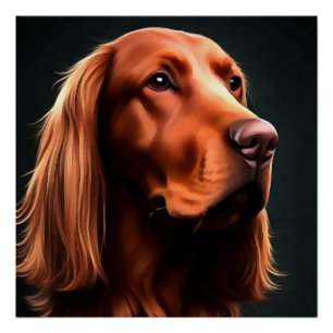 Irish Setter Fine Art Pet Portrait Poster